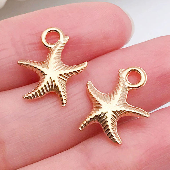 Zinc Alloy Marine Animal Starfish Seahorse Pendant Jewelry Material For Diy Bracelet Necklace With Electroplating