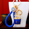 Zinc Alloy Metal Keychain Diamond Collection Bucket Cornucopia Shape For Women As Travel Souvenir Gifts
