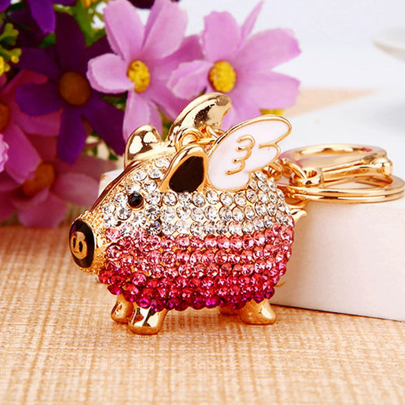 Zinc Alloy Pig Pattern Metal Keychain For Women