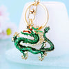 Zinc Alloy Rhinestone Zodiac Dragon Keychain For Women's Bag Pendant