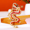 Zinc Alloy Rhinestone Zodiac Dragon Keychain For Women's Bag Pendant