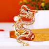 Zinc Alloy Rhinestone Zodiac Dragon Keychain For Women's Bag Pendant