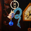 Zinc Alloy Rhinestone Zodiac Dragon Keychain For Women's Bag Pendant