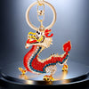 Zinc Alloy Rhinestone Zodiac Dragon Keychain For Women's Bag Pendant