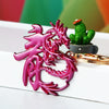 Zinc Alloy Rhinestone Zodiac Dragon Keychain For Women's Bag Pendant
