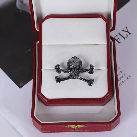 Zinc Alloy Skull Ring Electroplated Punk Style Unisex