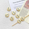 Zinc Alloy Smiley Irregular Round Beaded Diy Handmade Bracelet Necklace Mobile Phone Chain Accessories With Lines Pattern And Electroplating Treatment