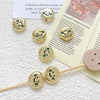 Zinc Alloy Smiley Irregular Round Beaded Diy Handmade Bracelet Necklace Mobile Phone Chain Accessories With Lines Pattern And Electroplating Treatment