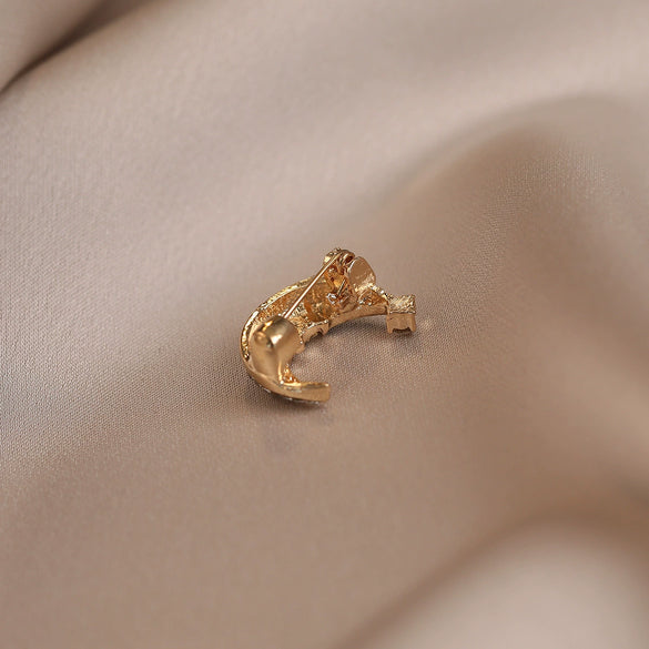 Zinc Alloy Smiley Moon Brooch Electroplated Highend Women's Fashion Minimalist Clothing Accessories Creative Gift