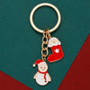 Zinc Alloy Snowman Keychain Pendant Cartoon Christmas Bag Charm And Mobile Phone Accessory With Modern Minimalist Key Ring