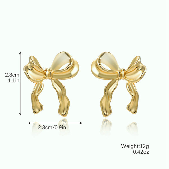 Zinc Alloy Stainless Steel Bow Geometric Electroplating Women's Earrings