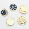 Zinc Alloy Star And Moon Round Coin Pendants With Dripping Oil Finish For Diy Jewelry Making Accessories