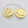 Zinc Alloy Star And Moon Round Coin Pendants With Dripping Oil Finish For Diy Jewelry Making Accessories