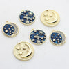 Zinc Alloy Star And Moon Round Coin Pendants With Dripping Oil Finish For Diy Jewelry Making Accessories
