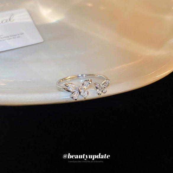 Zircon Animal Zodiac Inlaid Open Ring For Women Light Luxury Niche Fashion