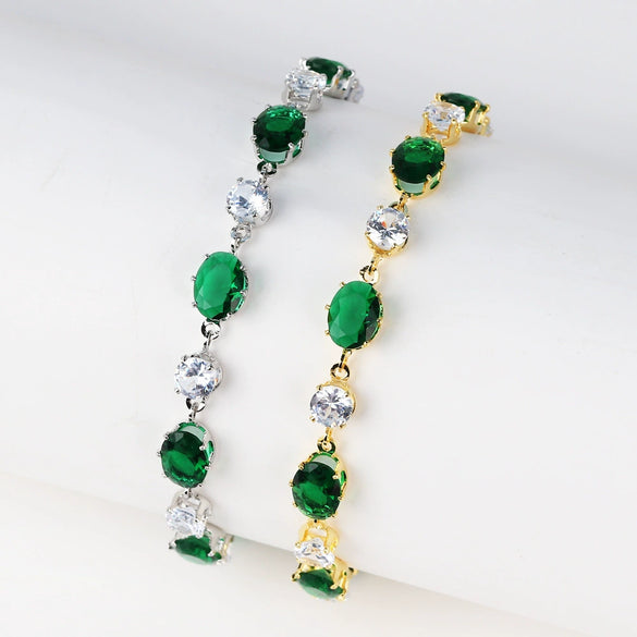 Zircon Bracelet Light Luxury Fashion New Style Real Gold Electroplated Inlay Design