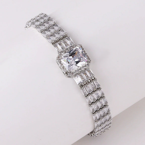 Zircon Diamond Geometric Wide Bracelet Luxury Fashion