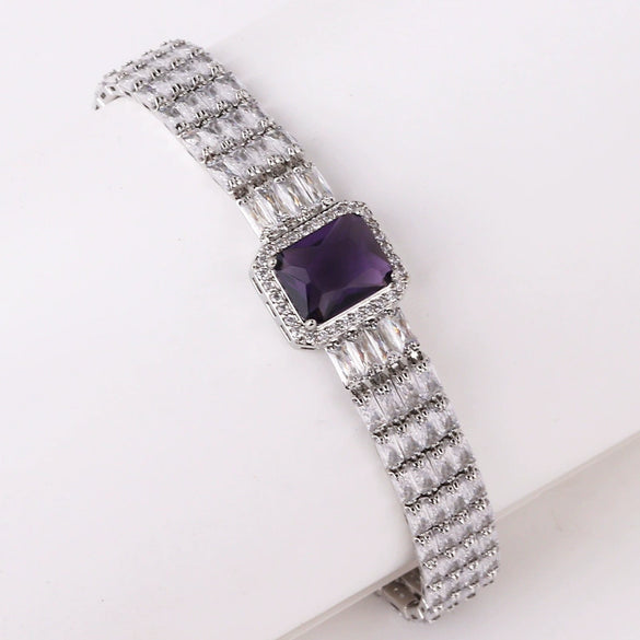 Zircon Diamond Geometric Wide Bracelet Luxury Fashion
