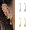 Zircon Ear Clips Geometric Style For Women