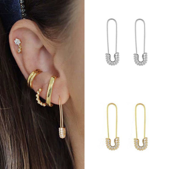 Zircon Ear Clips Geometric Style For Women