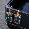 Zircon Earrings Copper Geometric Style