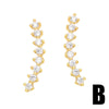 Zircon Earrings Minimalist Geometric Retro Style For Women