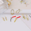 Zircon Earrings 925 Silver Needle Handmade Electroplated Metal Accessories