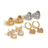 Zircon Earrings Stainless Steel Geometric Electroplating Light Luxury Highend Sense Niche Jewelry