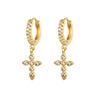Zircon Earrings With Flower Pattern And Diamondencrusted Design