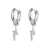 Zircon Earrings With Flower Pattern And Diamondencrusted Design