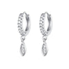 Zircon Earrings With Flower Pattern And Diamondencrusted Design