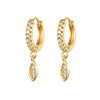 Zircon Earrings With Flower Pattern And Diamondencrusted Design