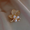 Zircon Flower Letter Brooch Electroplated Light Luxury Women's Suit Accessory
