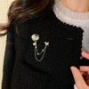 Zircon Flower Letter Brooch Electroplated Light Luxury Women's Suit Accessory