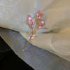 Zircon Flower Letter Brooch Electroplated Light Luxury Women's Suit Accessory