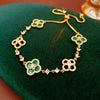 Zircon Flower Rhombus Adjustable Bracelet French Retro Light Luxury Highend Temperament Bracelet