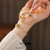 Zircon Flower Rhombus Adjustable Bracelet French Retro Light Luxury Highend Temperament Bracelet