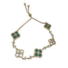 Zircon Flower Rhombus Adjustable Bracelet French Retro Light Luxury Highend Temperament Bracelet