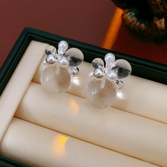 Zircon Geometric Earrings For Women Electroplated Highend Exquisite