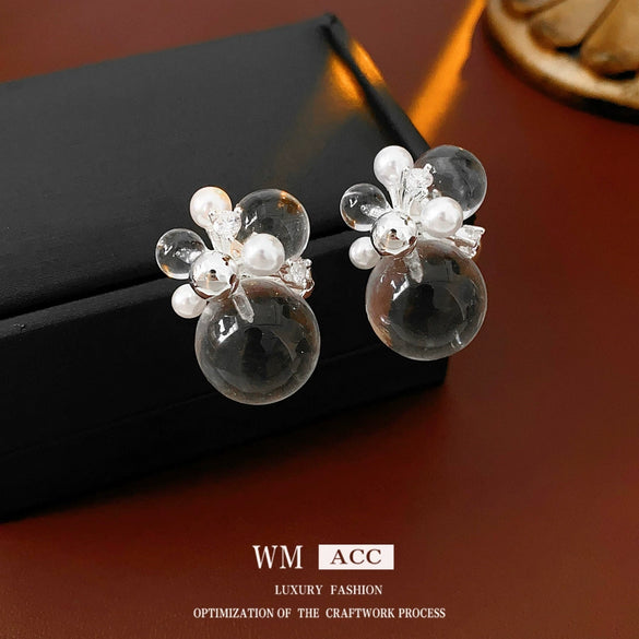 Zircon Geometric Earrings For Women Electroplated Highend Exquisite