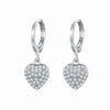 Zircon Heart Cross Earring Diamond Encrusted
