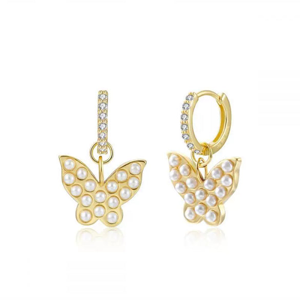 Zircon Inlaid Butterfly Heart Animal Women's Earrings Set