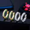Zircon Inlaid Copper Earrings With Crown Design Simple And Personalized Ear Jewelry