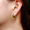 Zircon Inlaid Copper Earrings With Crown Design Simple And Personalized Ear Jewelry