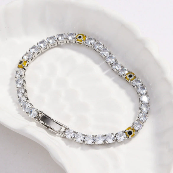 Zircon Inlaid Devil's Eye Bracelet Light Luxury Style