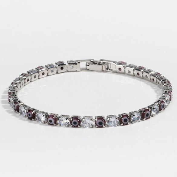 Zircon Inlaid Devil's Eye Bracelet Light Luxury Style