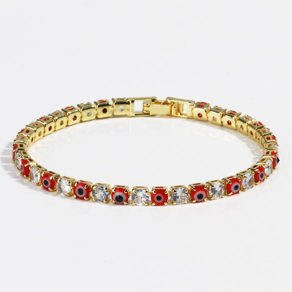 Zircon Inlaid Devil's Eye Bracelet Light Luxury Style
