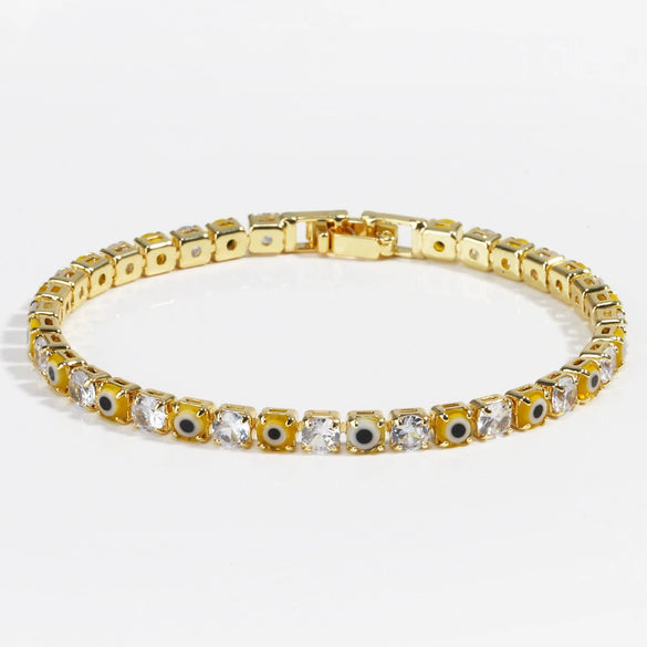 Zircon Inlaid Devil's Eye Bracelet Light Luxury Style