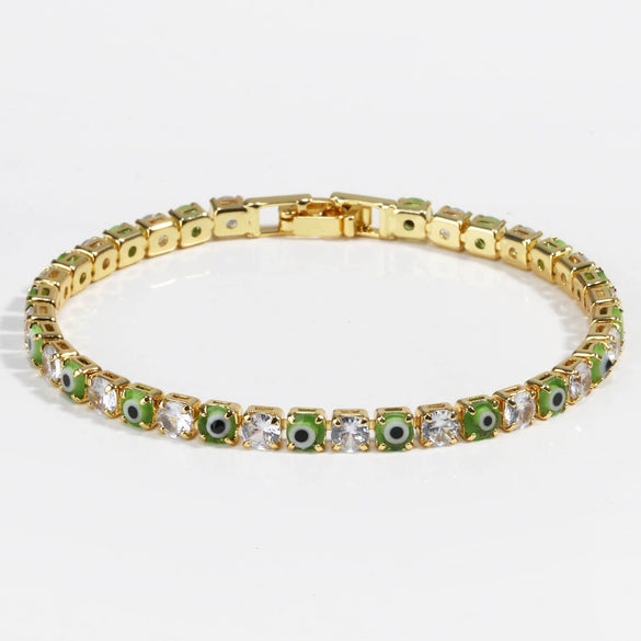 Zircon Inlaid Devil's Eye Bracelet Light Luxury Style