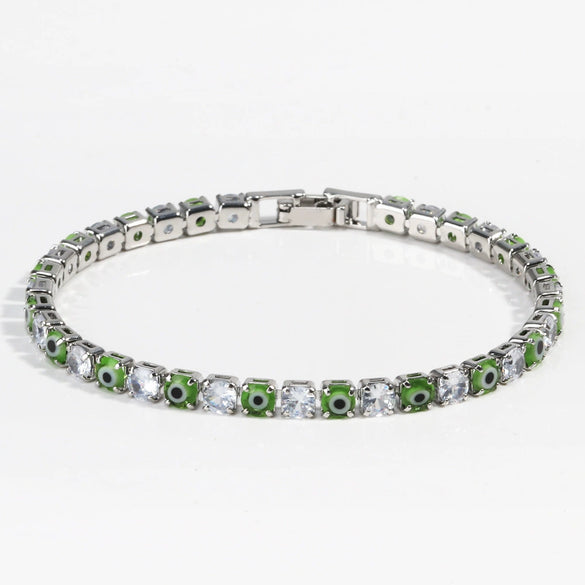 Zircon Inlaid Devil's Eye Bracelet Light Luxury Style